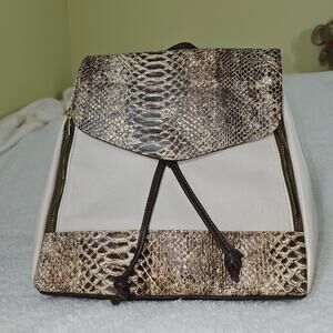 Calfskin Leather Snakeskin Embossed Crossbody Handbag Handcrafted in Mexico